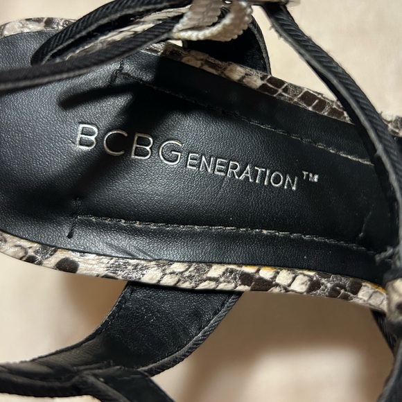 BCBGeneration Snakeskin Print Slingback 5” Platform Heels - Picture 10 of 10